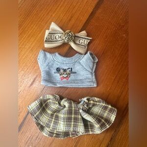 NO DOLL POP MART LABUBU Skirt Clothes 3 Piece Set Outfit for Monsters Plush